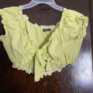Green crop top